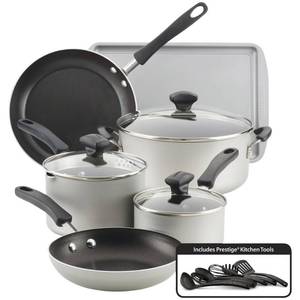 lot 6 image: New - Open Box Item Farberware Cookstart 15-Pc. DiamondMax Nonstick Aluminum Cookware Set