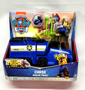 lot 21 image: New - One of the Two Lots is a Damaged Box Paw Patrol Chase RESCUE TRUCK  Big Truck Pups Action Toy
