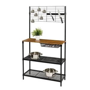 lot 50 image: Brand New - Open Box Item Honey-Can-Do 65 Bakers Rack with Cutting Board and Hanging Storage - Black