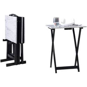 lot 54 image: Brand New Linon Marble-Look TV Tray Set