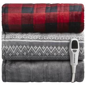 lot 62 image: Brand New Biddeford Velour with Sherpa Electric Heated Throw