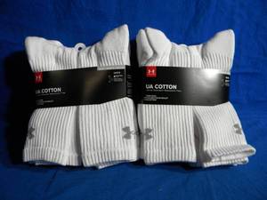 lot 163 image: Brand New Under Armour Cotton Athletic Socks (2 Packs)
