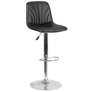 lot 133 image: Brand New Contemporary Vinyl Adjustable Height Barstool with Chrome Base