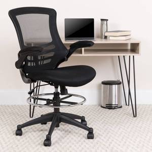 lot 149 image: Brand New Flash Furniture Mid-Back Mesh Drafting Chair with Adjustable Foot Ring and Flip-Up Arms