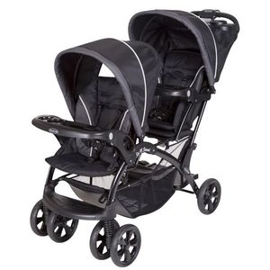lot 154 image: Brand New - Sealed Baby Trend Sit N Stand Double Stroller - Onyx