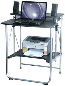 lot 155 image: Brand New - Sealed Freeley Folding Computer Desk-BlackChrome