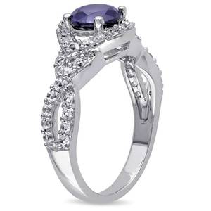 lot 214 image: BRAND NEW Sofia B. Sterling Silver Created Blue & White Sapphire Ring