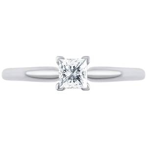 lot 222 image: BRAND NEW 14K White Gold 14 ct IGL Certified Princess-Cut Diamond Solitaire Engagement Ring