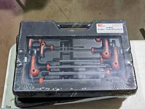 lot 318 image: T&E Tools MK066 Metric T-Handle Ball Hex-Key Set 9-piece (New in Box)