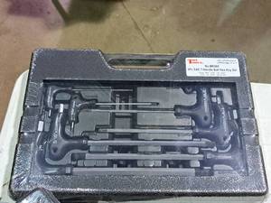 lot 319 image: T&E Tools MK065 SAE T-Handle Ball Hex-Key Set 9-piece (New in Box)