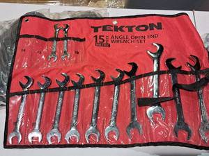 lot 354 image: Tekton SAE Angle Open End Wrench Set