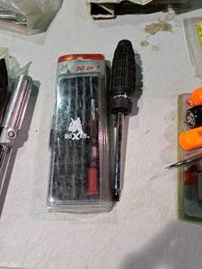 lot 388 image: Lot of (2) Hand Tools - Boxer 30-in-1 Interchangeable Precision Screwdriver Set, Fiskars Screwdriver