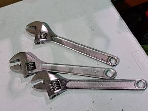 lot 403 image: Lot of (3) 12 Adjustable Wrenches