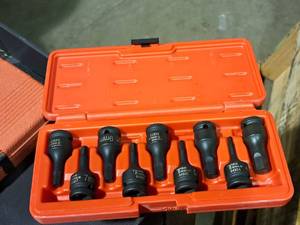 lot 448 image: T&E Tools 12 Metric In-Hex Impact Socket Set 9-piece