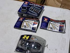 lot 461 image: Lot of (5) Hand Tools - #24 NASCAR Protective Eyewear, Neiko Tools 5-pc Left Hand Drill Bit Set, Neiko Tools 5-pc Step Drill Bit Set,