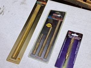 lot 473 image: Lot of (3) GRIP Brass Punch Sets (in original packaging) - Jumbo Punch, 3-pc Punch Set, Automatic Center Punch