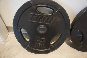 lot 44 image: 2 - Troy #GO-U Urethane Olympic Grip 45 lb Weight Plates