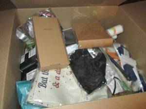 lot 11 image: Box of Assorted Small Overstock Ite...