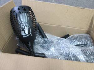 lot 85 image: Set of 4 Flame Solar Path Lights...