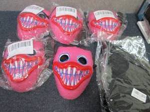 lot 144 image: 5 Light Up Masks, 2 pr Black Angel ...