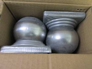lot 148 image: 3- 2pks Silver Post Caps...