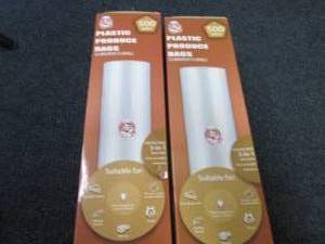lot 166 image: 2- 500pks Plastic Produce Bags...