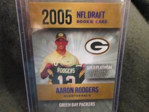 lot 204 image: Rare Custom Print Aaron Rogers Rookie Ca...