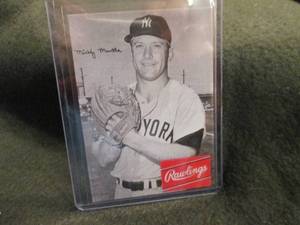lot 219 image: Rare Custom Print Mickey Mantle Card...