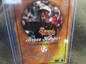 lot 233 image: Rare Custom Print Bryce Harper Card...