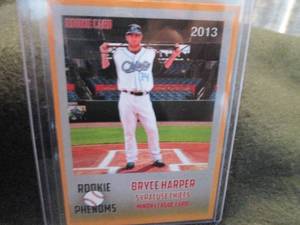 lot 234 image: Rare Custom Print Bryce Harper Card...