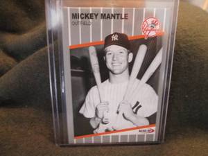 lot 245 image: Rare Custom Print Mickey Mantle Card...