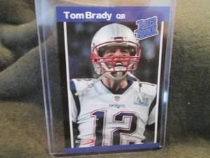 lot 247 image: Rare Custom Print Tom Brady Card...
