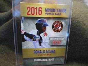 lot 251 image: Rare Custom Print Ronald Acuna Card...