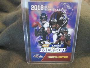 lot 308 image: Custom Print Lamar Jackson Card...