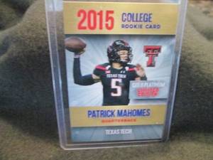 lot 310 image: Custom Print Patrick Mahomes Card...