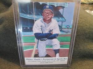 lot 319 image: Custom Print Mickey Mantle Card...