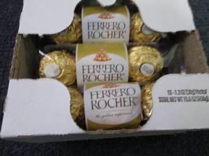 lot 461 image: 12- 1.3 oz pks Ferrero Rocher Choco...