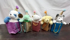 Five F.A.O Schwarz Stuffed Animals