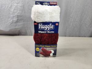 lot 24 image: New Burgundy Huggle Slipper Socks
