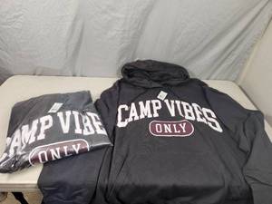 lot 33 image: 2 New Camp Vibes Only Hooded Sweatshirts
