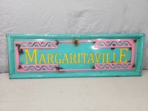 lot 45 image: New Handmade Recycled Metal Margaritaville Tailgate Sign