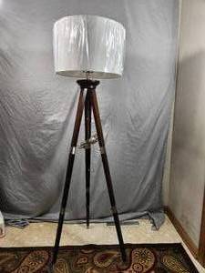 lot 55 image: New Espresso Finish Tripod Floor Lamp