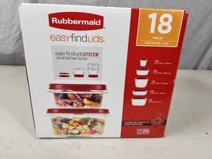 lot 70 image: New 18 Piece Rubbermaid Easy Find Lids