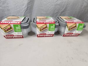 lot 85 image: 3 New Sets of EveryWare GoodCook Storage Containers with Lids
