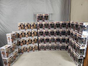 lot 114 image: Bulk Lot of 58 Total #1173 The Office Oscar Martinez and #4 Jordan Peele Funko Pops