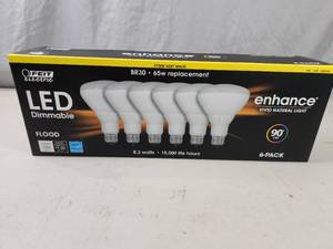 lot 158 image: New 6 Pack of LED Dimmable Lightbulbs