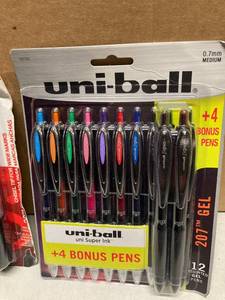 lot 44 image: Uniball Gel Pens and Sharpie King-Size