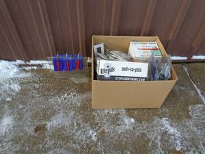 Box of construction items. As shown.