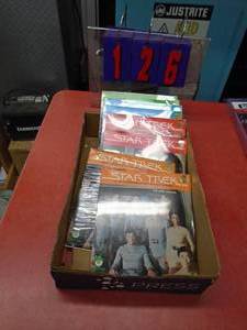 Flat of 8 vintage Star Trek audio records. As shown.