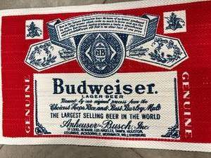 lot 65 image: Vintage (new old stock) USA Made Budweiser Rug 24x45 Inch
